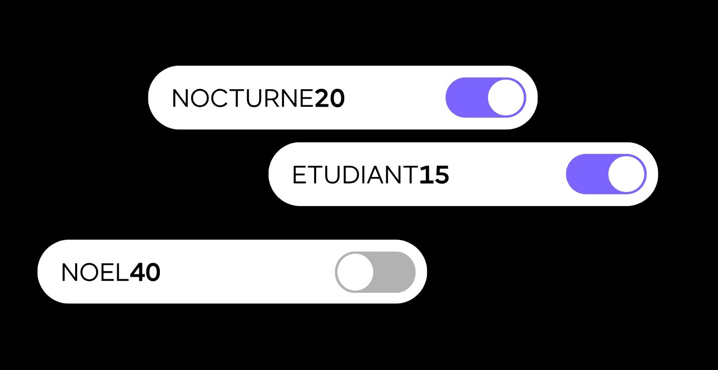 Interface de promotions et réductions